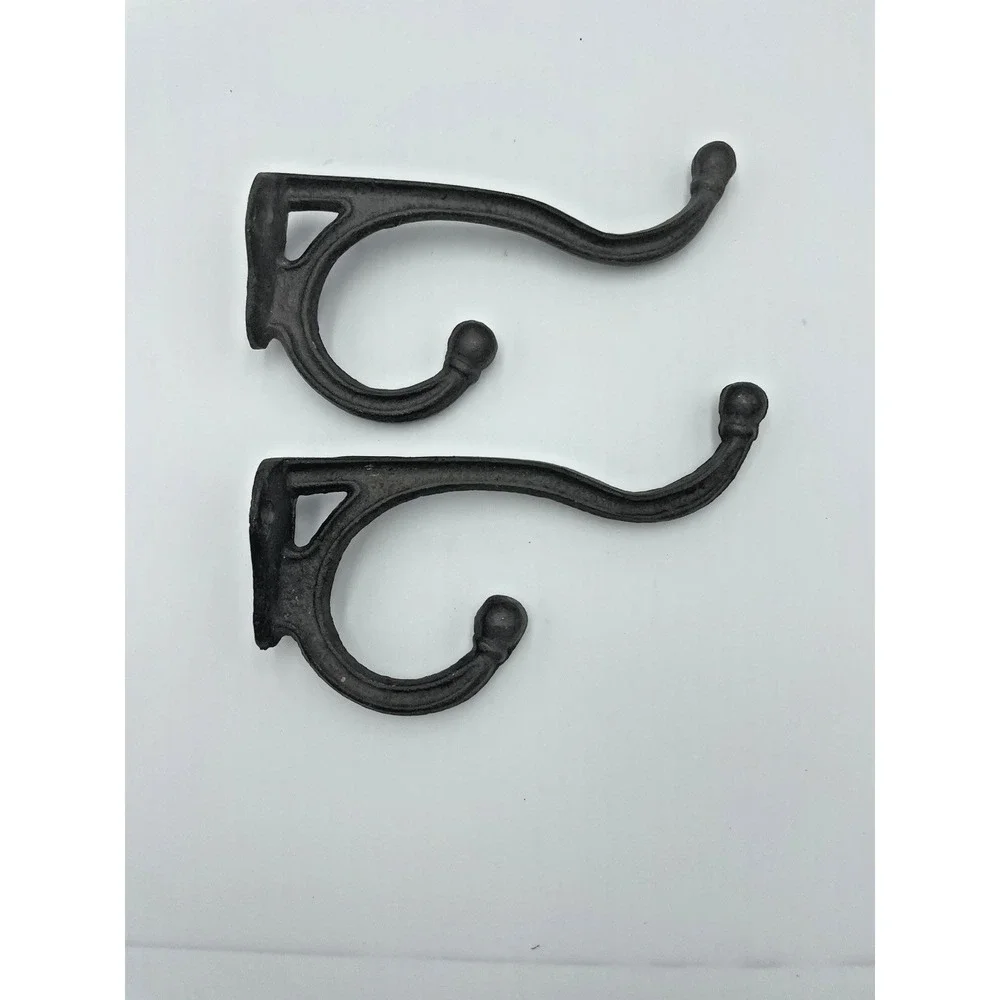 2  Cast Iron Wall Hooks Towel‎ Key Holder Bathroom Hat Coat Entry Hanger 6.5